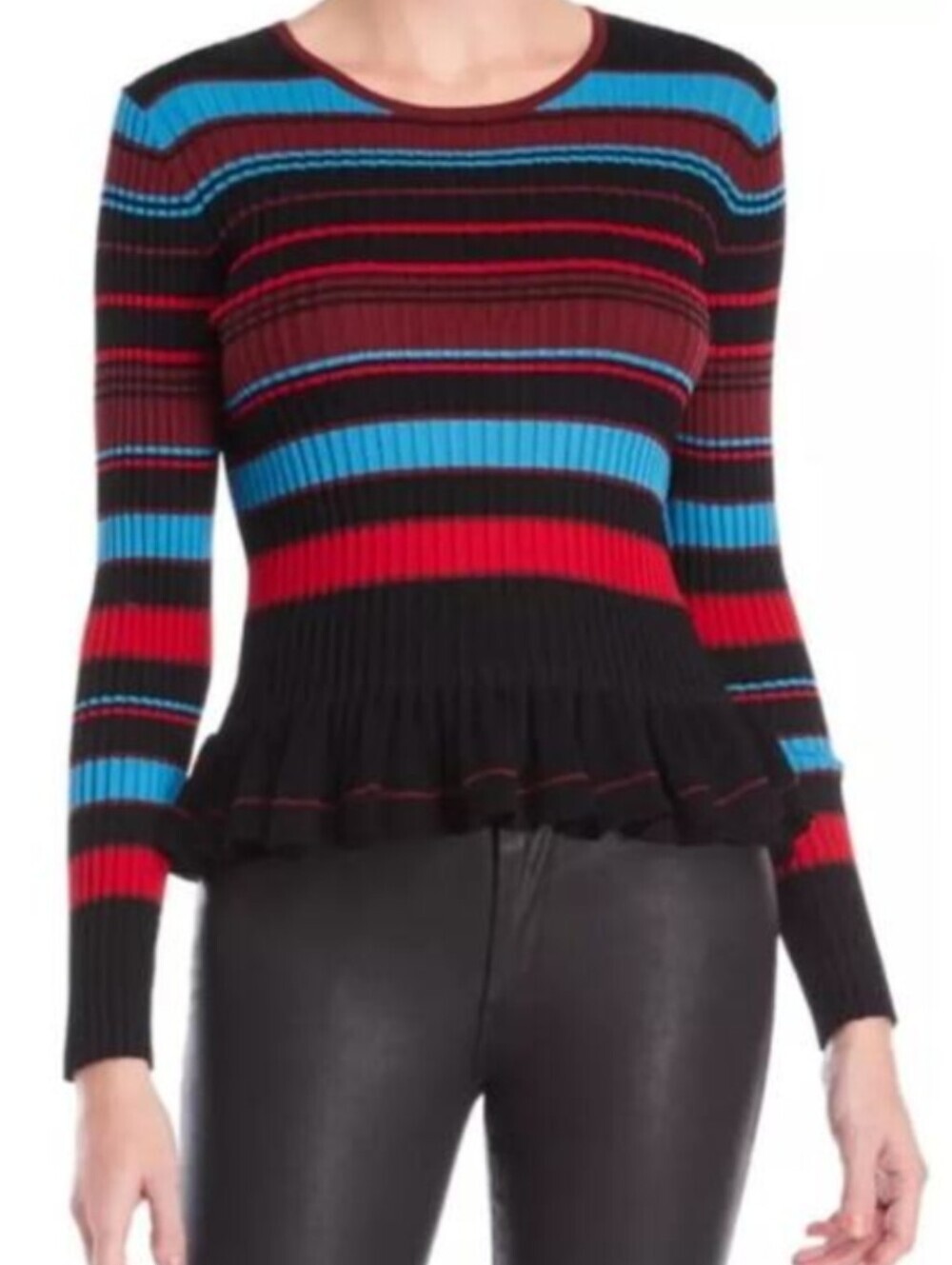 NEW Torn By Ronny Kobo Peplum Sweater